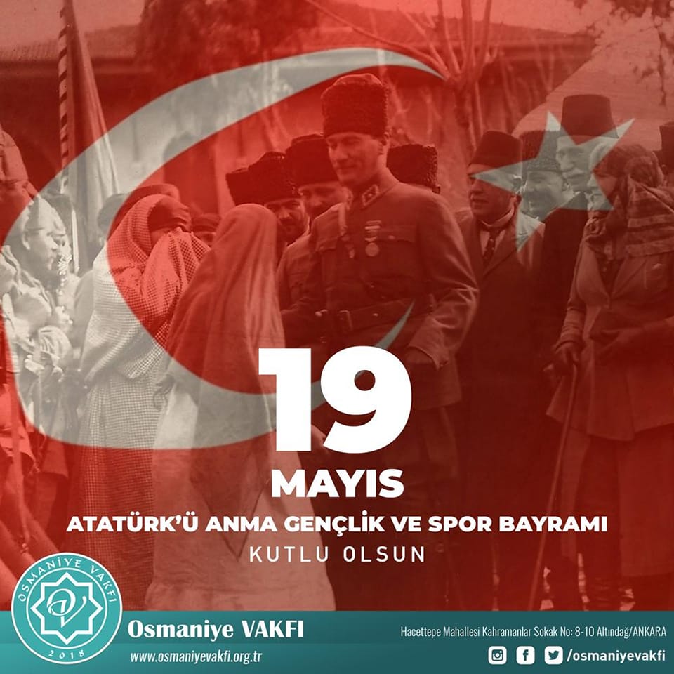 #19Mayıs Atatürk’ü Anma, Gençlik ve Spor Bayramımız kutlu olsun.